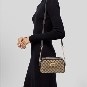 Gucci GG Canvas Small Marmont Camera Bag